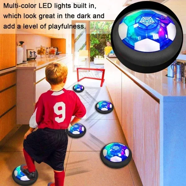 Hover Ball With Lights Air Floating Soccer Toy With Led Lights And Foam Bumper, Indoor Games For Kids - Image 6