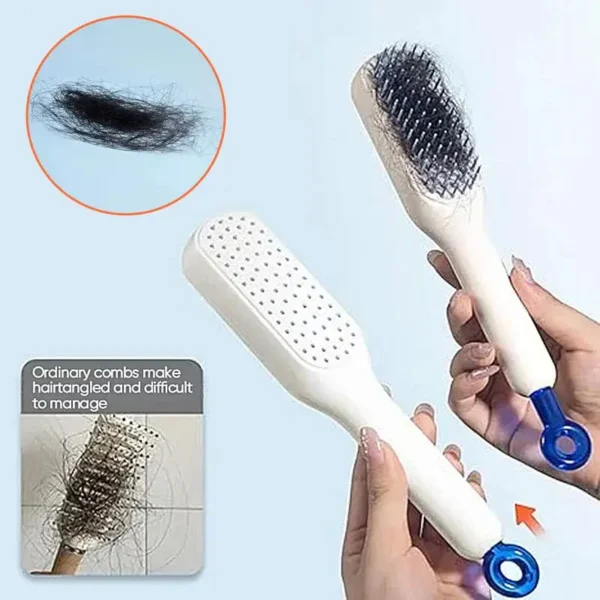 Self Cleaning Hair Comb Telescopic