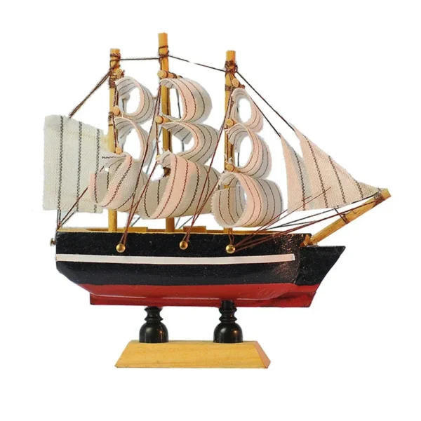 Transform your space with the timeless charm of our Wooden Sailing Boat Model - Image 2