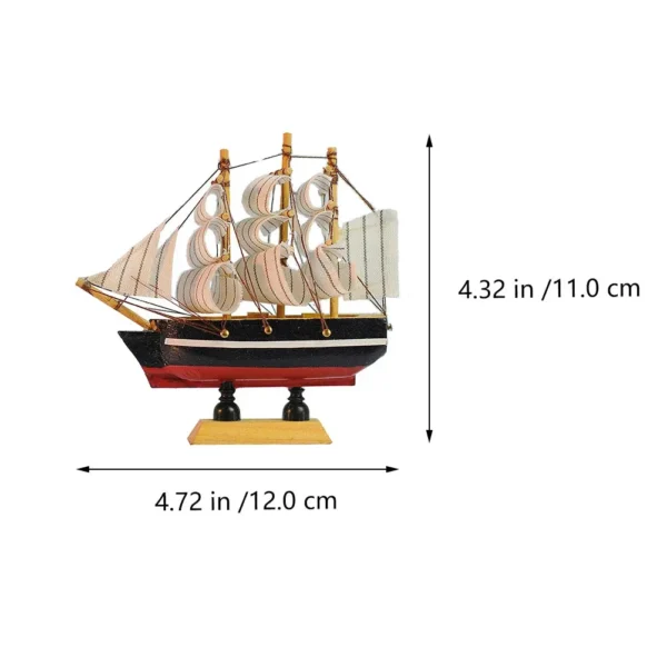 Transform your space with the timeless charm of our Wooden Sailing Boat Model - Image 6