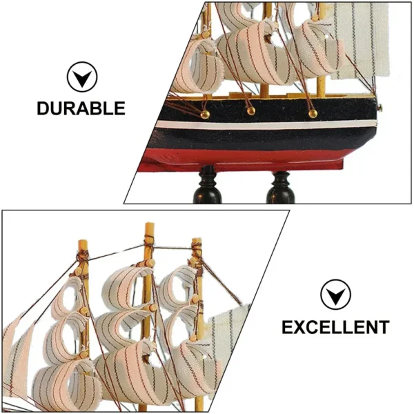 Transform your space with the timeless charm of our Wooden Sailing Boat Model - Image 5