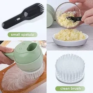 4 in 1 handheld electric vegetable cutter wireless food processor for garlic pepper chili onion celery ginger meat with brush random color 5