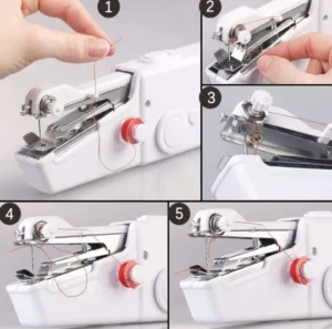 Women Stitching clothes with portable sewing machine on millimarts